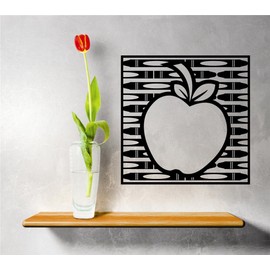Design With Vinyl Artwork Apple Fruit with Leaf Home Vegtable Pear Wall Decal for Family - Healthy Vegan Themed Décor - Size: 12 in x 12 in