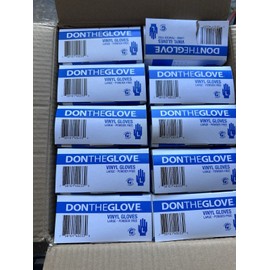 DON THE GLOVE AMMEX Clear Vinyl Disposable Exam Gloves 3 Mil Latex-Free & Food-Safe