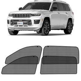 CLIM ART Magnetic Car Window Shades for Jeep Grand Cherokee L 2021-2025 –Custom-Fit Sun Blocker Curtains, Side Window Covers, Essential Car Accessories for Camping, Baby and Privacy Protection- MS0194