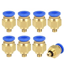 sourcing map Straight Pneumatic Push to Quick Connect Fittings M5 Male x 6mm Tube OD 8pcs