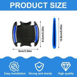 MIRKUZI Pack of 10 Car Door Handles Protection Door Bowl Protector Paint Protection Film Set Car Door Handle Scratch Protection Anti-Collision Reflective Sticker Blue