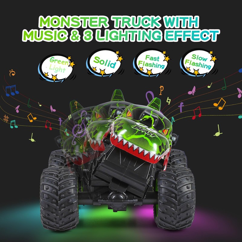 DYODYORC Remote Control Car, 2.4Ghz All Terrain Dinosaur Monster Truck