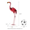 Glitzhome Metal Standing Flamingo Garden Statue with Stakes Outdoor Decorative