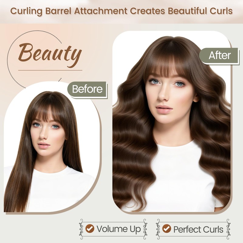 Chivixe 1.6in Long Hair Curling Barrel Attachment for Shark FlexStyle,