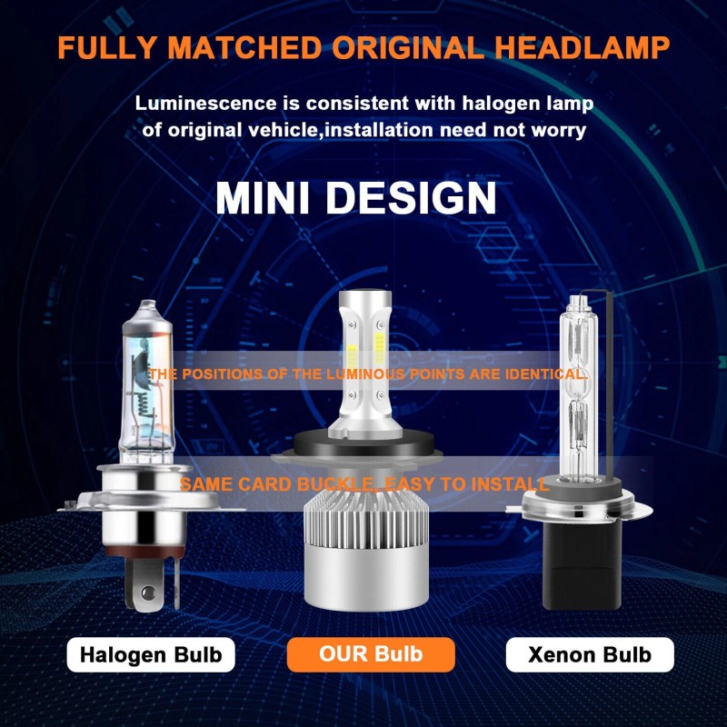 Unbranded Pair 7x6/5x7 LED Headlights Hi/Lo DRL for Chevy Express