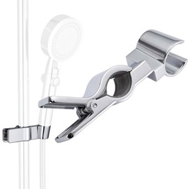 ozgram Shower Hook, Silver Shower Holder, Slide Shower Hanger, Clip-type, Adapter, Easy Installation, 35° Angle Adjustment, Height Adjustable, Slide Bar Compatible, Rubber Protective Sleeve 0.8 - 1.1