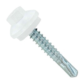 Fasteners Plus ST Fastening ZXL SteelBinder Metal to Metal #12 x 1-1/4" Self-Drilling Bright White Screws with EPDM Rubber Washer, 250-Count - Designed for Roofing and Siding Panels