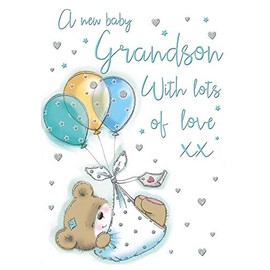 Baby Card Birth of Grandson - 9 x 6 inches - Regal Publishing