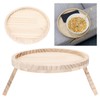 Clip On Tray Natural Bamboo 9.8in Round Home Couch Sofa