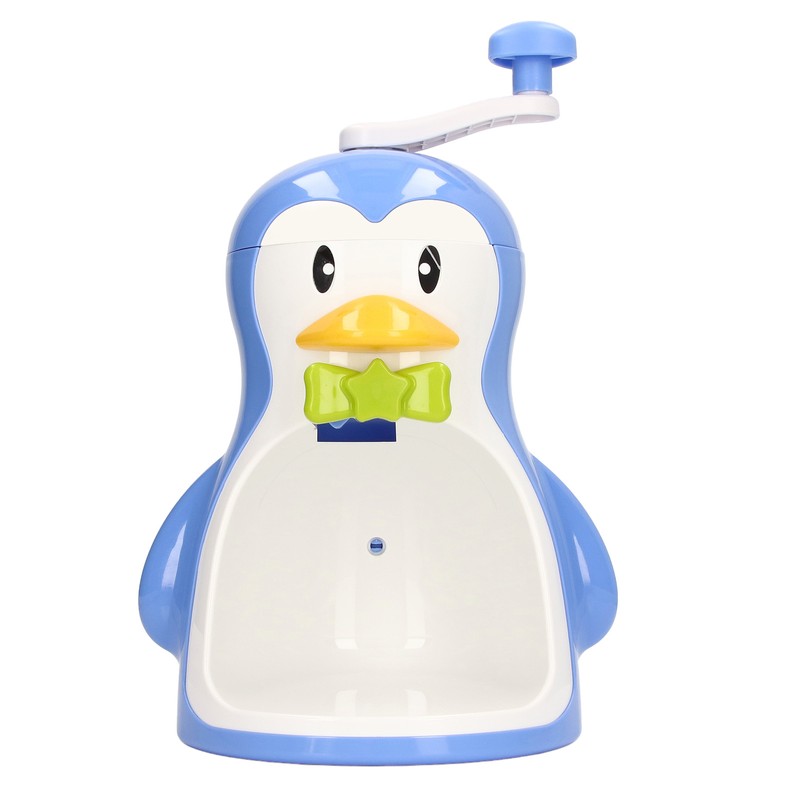 Shaved Ice Machine ABS Penguin Shape Blue Household Portable Manual