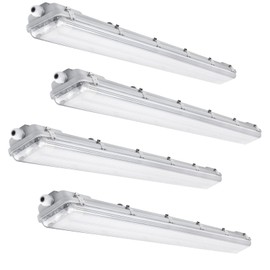 LAMPSERO 4FT Vapor Tight LED Light Fixture 4200LM 48W, 6500K Bright White IP65 Waterproof for Warehosue, Factory, Workshop, Garage, Car Wash，Indoor/Outdoor Ceiling Lights (4-Pack)