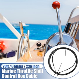 Motoforti 2pcs 20ft 6 Meter 236 Inch Marine Type 3300 / 33C Throttle Shift Remote Control Box Cable for Yamaha Outboard Engine Boat Motor Steering System Black