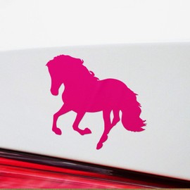 Decal Stickers of Horse Silhouette 3 (Pink) (Set of 2) Luxury Weatherproof Vinyl Decal Stickers for Laptop Desktop Smartphone Car Dirt Bike Wall Room Mason Jar Bathtub Door - ANDstic784785PI