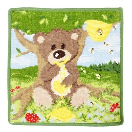 Faylor Handkerchief, Hand Towel, Towel Handkerchief, 9.8 inches (25 cm), Honey Bear Kiwi