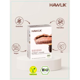 HAWLIK Bio Reishi Extrakt + Pulver Kapseln - 60 Kapseln im Blister - Mit Vitamin C - Kombination aus Extrakt & Pulver - Natürlicher Anbau - Vegan