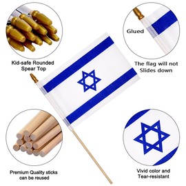 12 Pack 5x8 Inch Small Flags on Stick，Mini Flag with Kid-Safe Spear Top, Polyester Full Color Tear-Resistant Flag,Patriotic and Party Decorations, Suitable for Parades, Festival Celebrations, National