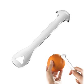 Orange Peeler Tool & Citrus Peeler- 304 Stainless Steel Fruit Peeler for Oranges, Grapefruits, Lemons,Easy Peel Skin Remover,Long Handle