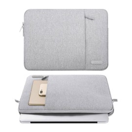 MOSISO Laptop Sleeve Bag Compatible with MacBook Air/Pro, 13-13.3 inch Notebook, Compatible with MacBook Pro 14 inch 2023-2021 A2779 M2 A2442 M1, Polyester Vertical Case with Pocket, Gray