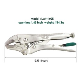 LAOA Vise-Grip with Wire Cutter Original Locking Tool 5-Inch Curved Jaw Locking Pliers Clamping plier Pipe Wrench
