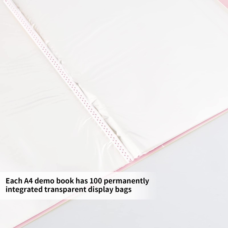 A4 Display Book with Transparent Pockets, 100 Pockets, A4 Presentation