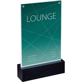 Sigel TA422 LED Sign Holder, Upright, for A5, illuminated double-sided presentation, acrylic