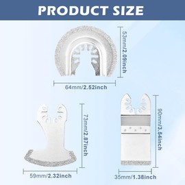 6 Pcs Diamond Oscillating Tool Blades, Grout Removal Blade for Oscillating Tool, Multitool Mortar Cutting Saw Blades Fit DeWalt Milwaukee Makita Ryobi and More
