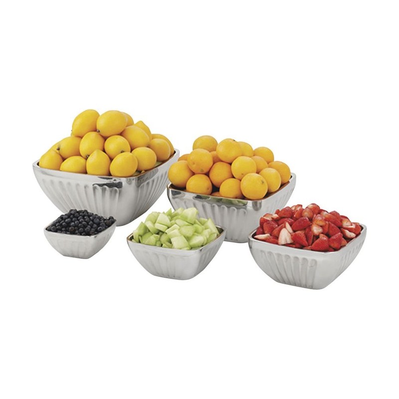 Vollrath 47682 S/S Fluted Square 3.2 Quart Double Wall Serving