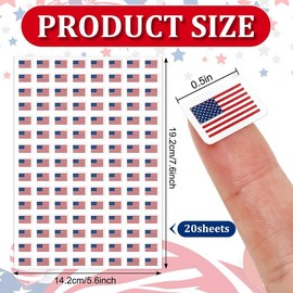2400Pcs Patriotic Mini Sticker American Flag Paper Decals 4th of July Self-Adhesive Stickers for Independence Day Envelopes Scrapbook Gifts DIY Supplies, 0.5 in Scrapbooking