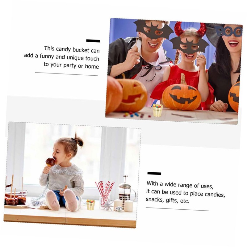 Ciieeo Decorative Plastic Bucket Small Treat Bucket for Birthday Party