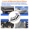 AIMCOCO 3Inch 45 Degree Stainless Steel Exhaust Elbow Pipe-16GA/. 065"