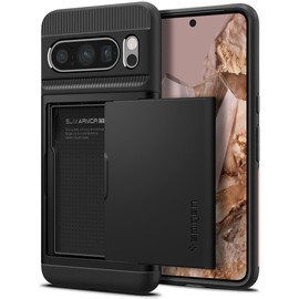 Spigen Google Pixel8 Pro ケース カード 収納 MIL規格取得 耐衝撃 指紋防止 傷防止 衝撃 吸収 二重構造 スリム・アーマー CS ACS06323 (ブラック)
