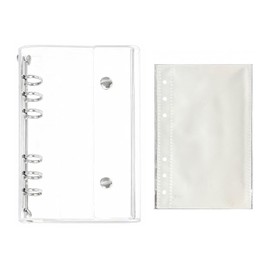 Seal Notebook, A6 Size, Clear Binder with 20 Refills, Transparent, Mini Binder, Card Pocket, DIY Use, Waterproof