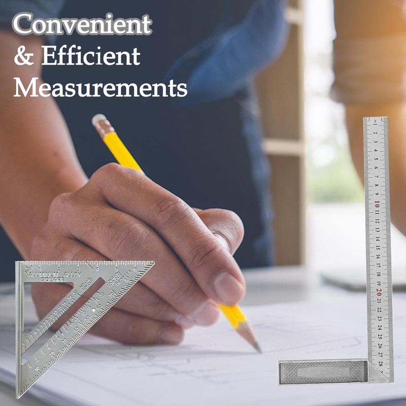 7in Metric Triangle Ruler and 12in Square Angle Ruler -