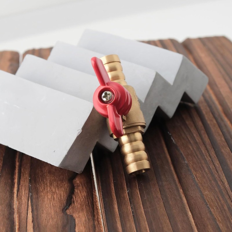 1/2" Brass Pex Ball Valve with Red Handle for Shutting