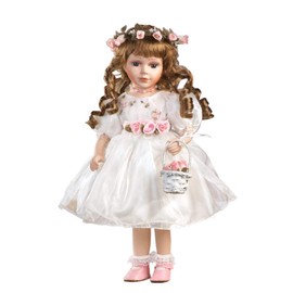 Jmisa 16" Porcelain Standing Doll with Stand