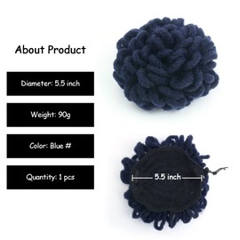 Yinmei Baibian Blue Dreadlock Bun Faux Locs Drawstring Ponytail Dread Loc Petal Buns Curly Afro Puffs Braided Hair Extension Clip in on Braids Hairpieces for Girl(Blue)