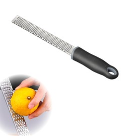 Garlic Grater Parmesan Grater Lemon Grater Ginger Grater Fine Zester Nutmeg Grater Rasp Kitchen Grater Lemon Dishwasher Safe Stainless Steel with Protective Cover and Cleaning Brush Silver