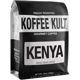 Koffee Kult Limited - Kenya AAA Medium Roast Coffee Beans Whole - 100% Single Origin Direct Trade From Arabica Beans - Fresh Artisan Roasted (Whole Bean, 12oz bag)