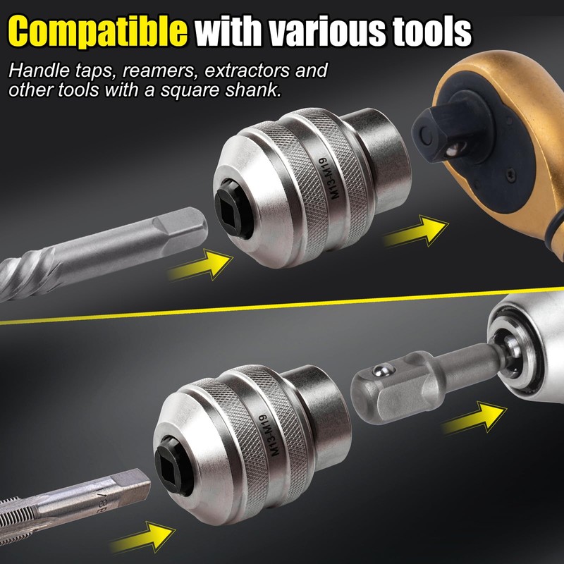 Topec Tap Sockets, 6-Piece Tap Extractor, Adjustable Extraction Tool, CR-MO