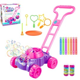 Betensh Rasenmäher Kinder Seifenblasenmaschine Rosa, Gartenspielzeug Kinder Seifenblasenmaschine, Spielzeug ab 2 Jahre Outdoor Spiele für Kinder, Rasenmäher Seifenblasenmaschine für Garten Hochzeit
