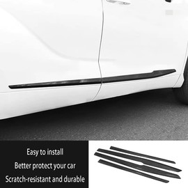 KELEIMAI Car Accessories Fit for Toyota Highlander 2020 2021 2022 2023 Body Side Door Molding Cover Trims (Carbon Fiber Style) ABS 4 PCS