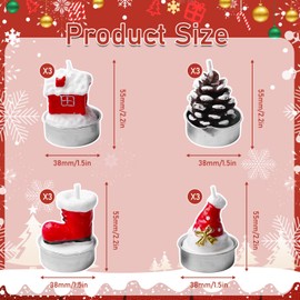 Behogan Pack of 12 Christmas Tea Light Candles, Tea Lights Christmas, Christmas Tea Lights, Handmade, Magical Christmas Decoration, Candles Christmas, Christmas Tea Lights