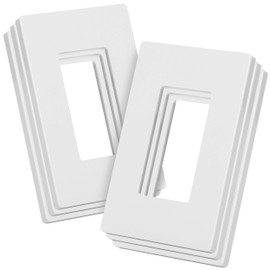 Bates- Screwless Decorator Wall Plates, Switch Plate Covers, 6 Pack, Screwless Wall Plates 1 Gang, White Switch Plate Covers, Switch Cover Plate, Wall Switch Cover, Electrical Outlet Cover Plate