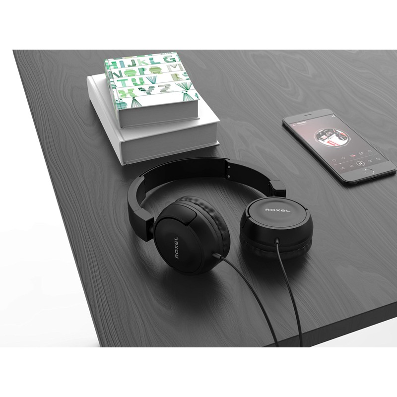 Roxel RX110 Lightweight Wired Foldable Headphones with Mic & Volume