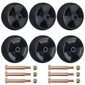 CheeMuii 6 Pack 734-04155 Mower Deck Wheels Kit 5 Inch Deck Gauge Wheel Replace for 734-04155 112-0677 72-025 210-275 938-3056 Deck Wheels with Bolts and Lock Nuts Kit