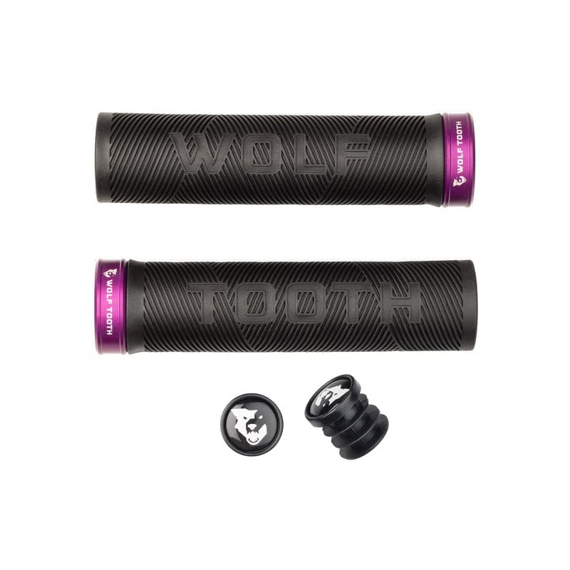 Wolf Tooth Echo Lock-On Grip – Black Grip with Purple