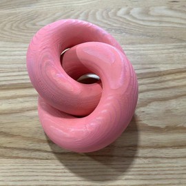 GUDAGUU Wood Knot Décor-2 Link Wooden Chain Link Home Decor,Coffee Table Decor Book Shelf Decor Accents Art Decor Living Room Decor Items (Pink), 19cm*15cm, SDJ-WD-2L US FBA