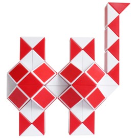 Mipartebo Magic Snake Cube Twist Puzzle 72 Wedges Large Size Twist Fidget Snake Toys Gift Party Favors for Kids Adults Teens Red