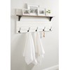 Kate and Laurel Jeran Wood Wall Shelf with 5 Hooks,