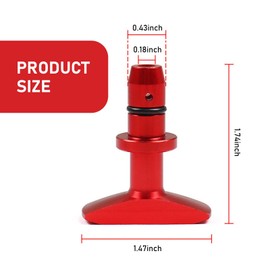 Tesnaao 1 PC Car Oil Dipstick Handle, T-Shaped Easy-Grip Transmission Oil Caliper Pull Handle Replacement, Alloy Accessory with Rubber Ring, Compatible with 1999-2011 Ford Mustang GT V8 GT500 (Red)